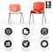 Flash Furniture HERCULES Series 880 lb. Capacity Orange Plastic Stack Chair with Titanium Gray Powder Coated Frame, PK5 5-RUT-F01A-OR-GG - alternate 8